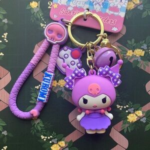 Kuromi Keychain with Bell